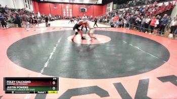 215 lbs Champ. Round 2 - Justin Powers, Frankfort (LINCOLN-WAY EAST) vs Foley Calcagno, Elmhusrt (IC CATHOLIC)