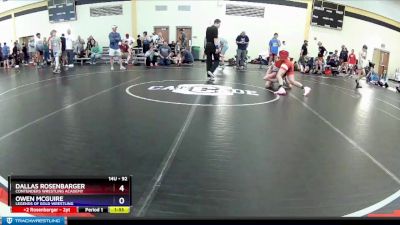 92 lbs Quarterfinal - Dallas Rosenbarger, Contenders Wrestling Academy vs Owen McGuire, Legends Of Gold Wrestling