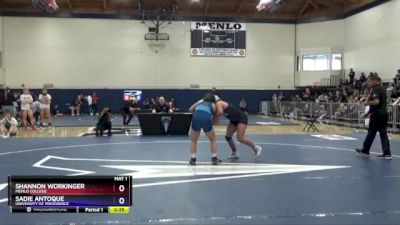155 lbs Semifinal - Sadie Antoque, University Of Providence vs Shannon Workinger, Menlo College