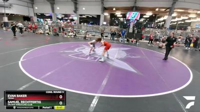 98 lbs Cons. Round 5 - Samuel Rechtfertig, Salado Wrestling Club vs Evan Baker, Texas