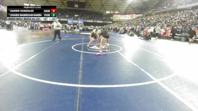 Boys 4A 120 lbs Quarterfinal - Jovaien Manibusan-Bamba, Spanaway Lake vs Zaiden Gonzalez, Sunnyside