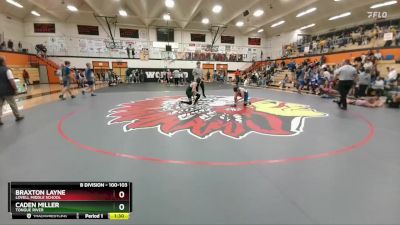 100-103 lbs Round 3 - Braxton Layne, Lovell Middle School vs Caden Miller, Tongue River