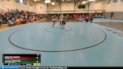 157 lbs Round 1 (10 Team) - Weston Ennist, Laramie vs Kason Kinstler, East Renegade