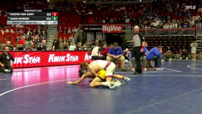 1A-138 lbs 5th Place Match - Dustin Van Oort, West Sioux, Hawarden vs Gage Burden, New London