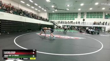 132 lbs Quarterfinal - Dino De La Cruz, Lovell vs Caysen Ross, Burns/Pine Bluffs