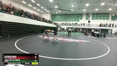 132 lbs Quarterfinal - Dino De La Cruz, Lovell vs Caysen Ross, Burns/Pine Bluffs