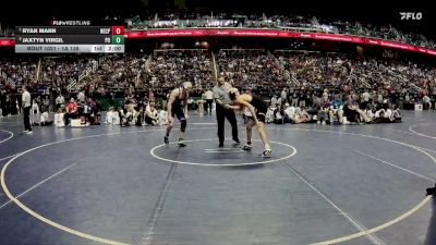 1A 138 lbs Quarterfinal - Ryan Mann, North East Carolina Preparatory School vs Jaxtyn Virgil, Polk County High School