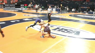 3A 126 lbs Champ. Round 1 - Jackson Olson, Rockton (Hononegah) vs Bobby Ruscitti, Lombard (Montini)