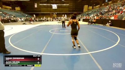 110 lbs Semifinal - Sarah Zimmerman, Hays vs Alivia Wilson, Wichita-Southeast