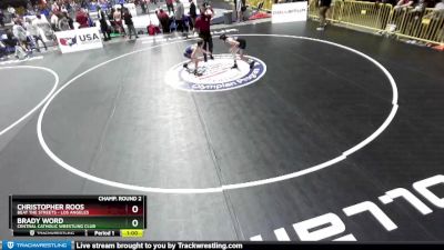 87 lbs Champ. Round 2 - Christopher Roos, Beat The Streets - Los Angeles vs Brady Word, Central Catholic Wrestling Club