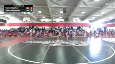 Boys 134 lbs Quarterfinal - Preston Stevens, Shasta Boys vs Nick Johnston, Corning Boys