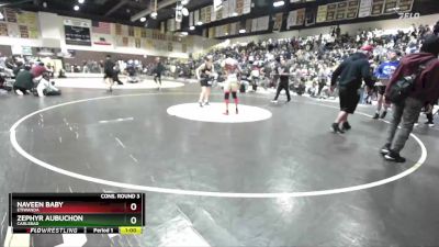 113 lbs Cons. Round 3 - Naveen Baby, Etiwanda vs Zephyr Aubuchon, Carlsbad