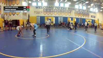 165 Gold Round 5 - Matthew Lefevre, Southwest Miami vs Brock Weaver, Camden County