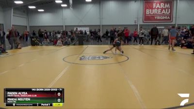 71 lbs 1st Place Match - PADEN ALYEA, Front Royal Wrestling Club vs Makai Nguyen, Nova WC