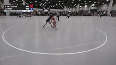 120 lbs Cons. Sub-rd Of 16 - Sydney Stifter, MO West Championship Wrestling Club vs Lily Feist, Mat Demon Wrestling Club