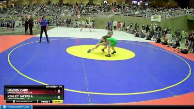 70 lbs Semifinal - Kenley Jackola, Sweet Home Mat Club vs Hayden Card, Umpqua Wrestling Club