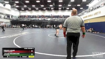 285 lbs Cons. Round 3 - Julian Bilezikjian, Rio Hondo vs Malik Lugar, Sierra College