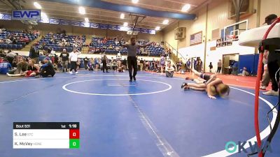 70-74 lbs Rr Rnd 3 - Sara Lee, Sallisaw Takedown Club vs Kinslee McVey, Honey Badgers Wrestling Club