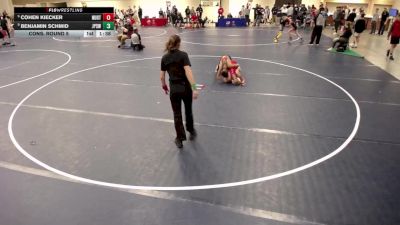 14U - 100 lbs Cons. Round 5 - Cohen Kiecker, New Ulm Rolling Thunder Wrestling Club vs Benjamin Schmid, Jack Pine Savage Wrestling