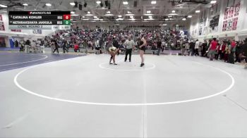 Girls 135 lbs Cons. Round 3 - Nethrakshaya Jakkula, Wilcox&nbsp;Girls vs Catalina Kohler, Hillsdale&nbsp;Girls