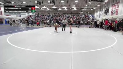 Girls 135 lbs Cons. Round 3 - Nethrakshaya Jakkula, Wilcox Girls vs Catalina Kohler, Hillsdale Girls