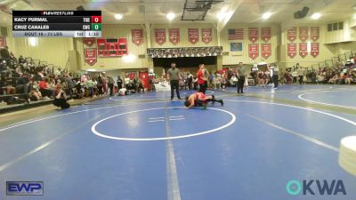 73 lbs Quarterfinal - Kacy Purmal, Tiger Trained Wrestling vs Cruz Canales, Claremore Wrestling Club