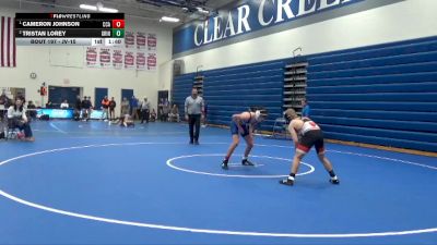JV-15 lbs Round 3 - Cameron Johnson, Clear Creek-Amana vs Tristan Lorey, Grinnell