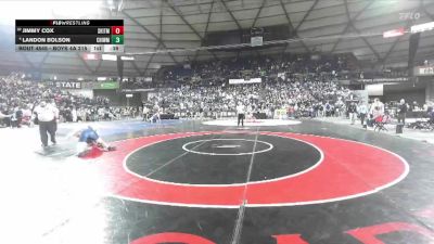 Boys 4A 215 lbs Cons. Round 2 - Jimmy Cox, South Kitsap vs Landon Bolson, Chiawana