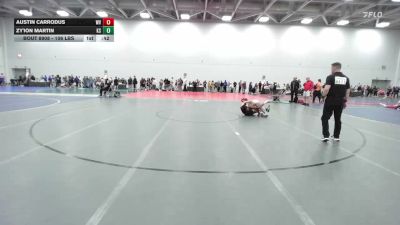 106 lbs Consi Of 8 #1 - Austin Carrodus, WV vs Zy'ion Martin, KS