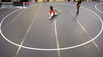 Champ. Round 3 - Hattie Mathre, Guerrilla Wrestling Club vs McKayla Selle, Owatonna Wrestling Assoc.