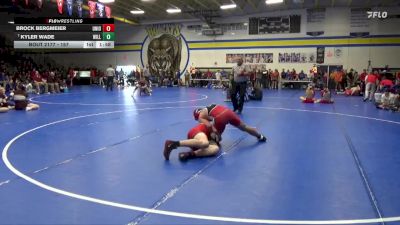 157 lbs Cons. Round 2 - Kyler Wade, Williamsburg vs Brock Bergmeier, Union, LaPorte City