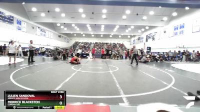 126 lbs Champ. Round 2 - Julien Sandoval, Servite High School vs Merrick Blackston, Corona 100