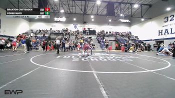 126 lbs Consi Of 8 #2 - Braxton Crittenden, Sequoyah Tahlequah JH vs Coree Mays, Bartlesville High School