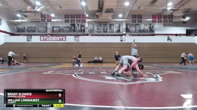 285 lbs Quarterfinal - Brady Elswick, Roanoke College vs William Longhurst, Averett