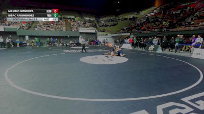 120 lbs Consi Of 8 #1 - Maximo Mendoza, Redwood -Visalia vs Issac Arismendez, Frontier