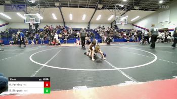 55 lbs Final - Knox Perkins, Tahlequah Wrestling Club vs Sawyer Simpson, Salina Wrestling Club