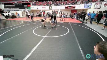 61 lbs Quarterfinal - Alex Freeman, Muskogee Rougher Youth Wrestling vs Braelyn Stracener, Gravette Wrestling Club