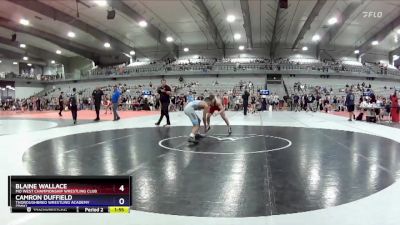 132 lbs Semifinal - Blaine Wallace, MO West Championship Wrestling Club vs Camron Duffield, Thoroughbred Wrestling Academy (TWA)