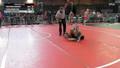 100 lbs 3rd Place - Brayden Dejesus, Ruthless Wrestling Club vs Alexander Poh, Vougars Honors Wrestling