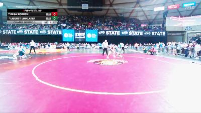 Girls 1B/2B/1A 130 Champ. Round 2 - Liberty Linklater, Okanogan (Girls) vs Elsa Robeck, Okanogan (Girls)