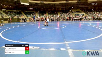 76 lbs Round Of 32 - Noah Zumwalt, Grove Takedown Club vs Case Priest, Collinsville Cardinal Youth Wrestling