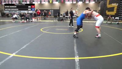 215 lbs Cons. Round 3 - Ryne Dobson, Moen Wrestling Academy vs Victor Esparza, Iowa