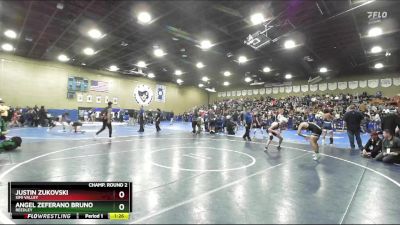 120 lbs Champ. Round 2 - Justin Zukovski, Simi Valley vs Angel Zeferano Bruno, Reedley