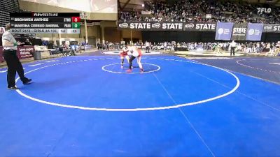 Girls 3A 135 lbs Cons. Round 2 - Martina Cereijo Barral, Prairie (Girls) vs Bronwen Anthes, Stanwood (Girls)