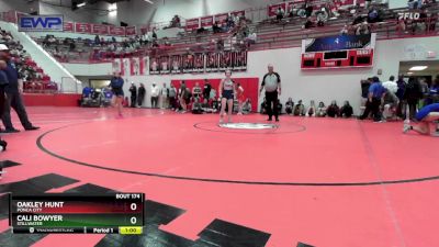 120 lbs Cons. Round 4 - Oakley Hunt, PONCA CITY vs Cali Bowyer, STILLWATER