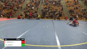 100 lbs Quarterfinal - Braden Johnson, Crass Trained vs Ashton Udelhoven, Boscobel Wrestling Club