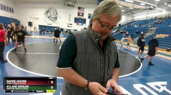 84 lbs Champ. Round 1 - Xavier Heater, Lovell Middle School vs Kyland Kienlen, Worland Middle School