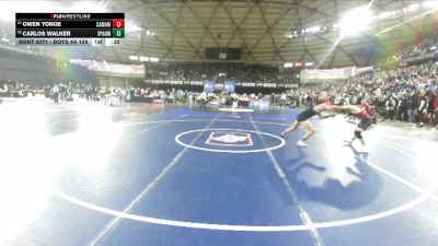 Boys 4A 126 lbs Cons. Round 1 - Carlos Walker, Spanaway Lake vs Owen Yonge, Camas