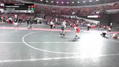 130 lbs Cons. Round 3 - Mike Clum, JJ`s Club Wrestling vs Tobias Gehring, Slinger