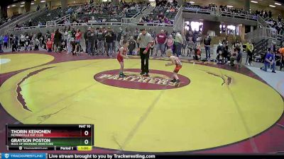 53 lbs Champ. Round 1 - Grayson Poston, Rock Of Redmond Wrestling vs Thorin Keinonen, McMinnville Mat Club